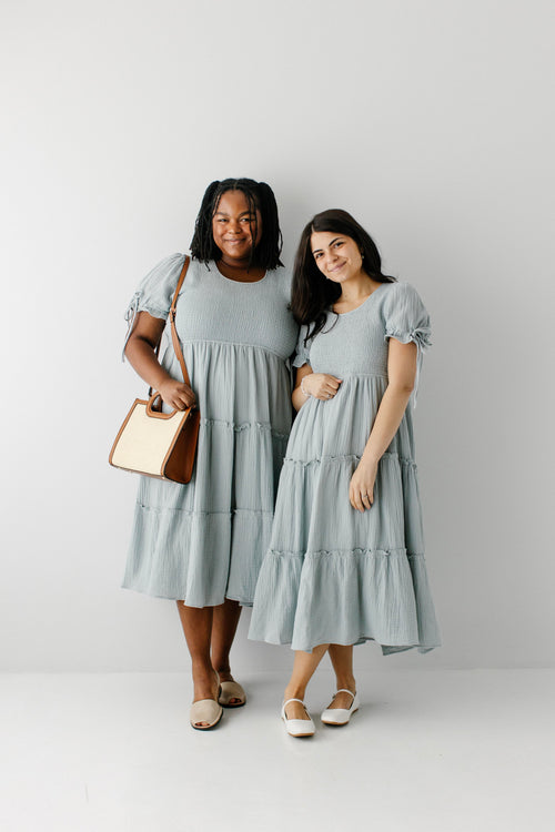 Adriel Smocked Bodice Gauze Midi Dress