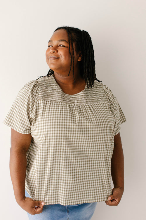Reese Smocked Detail Gingham Top