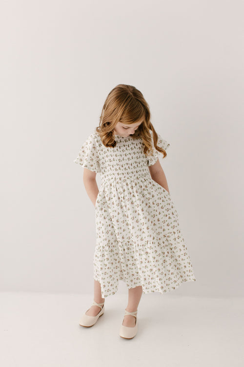Lynette Girl Smocked Bodice Floral Dress